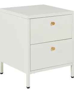 Comodino 2 cassetti KYLEA Metallo Bianco