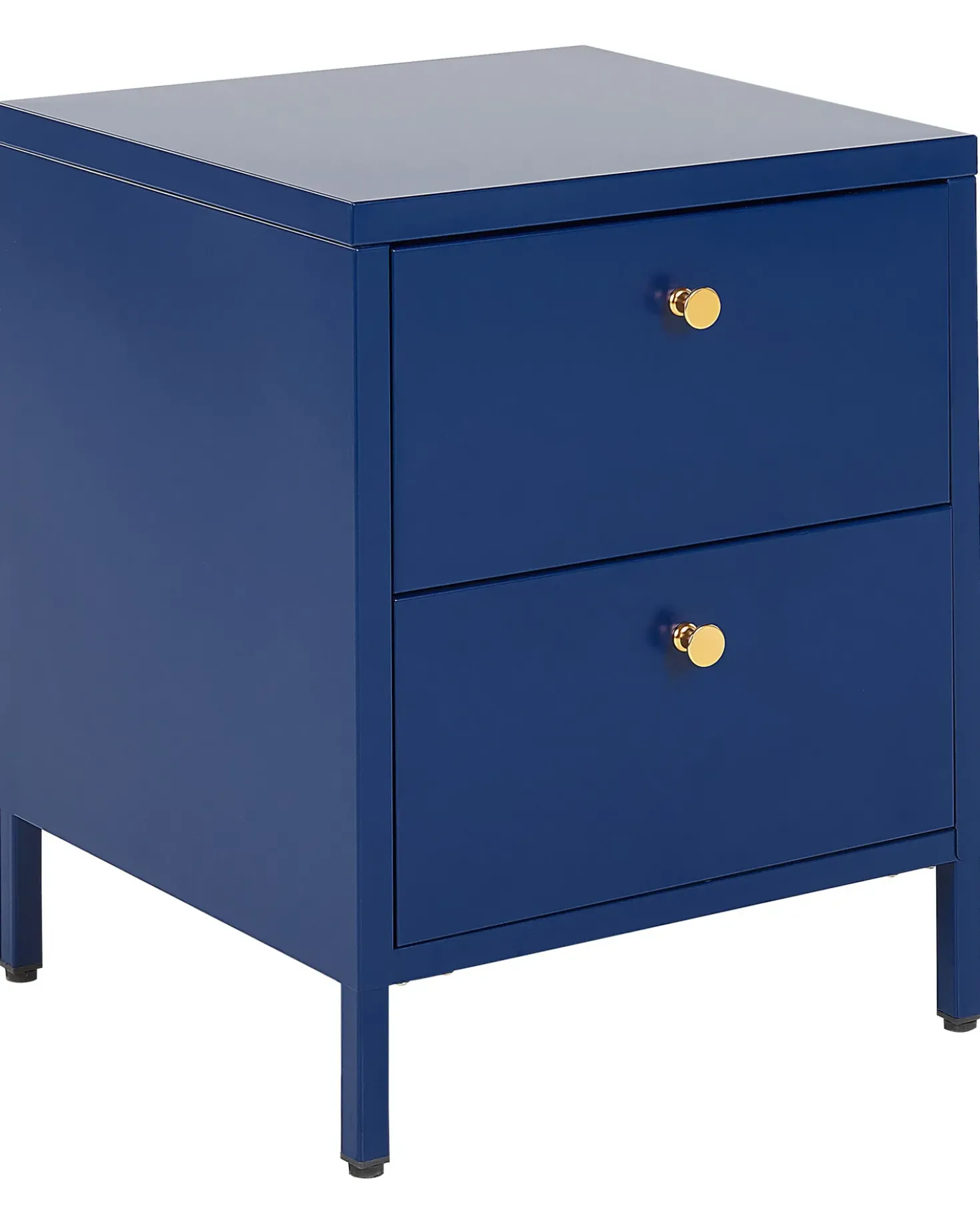 Comodino 2 cassetti KYLEA Metallo Blu marino