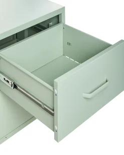 Comodino 2 cassetti MALAVI Metallo Verde menta