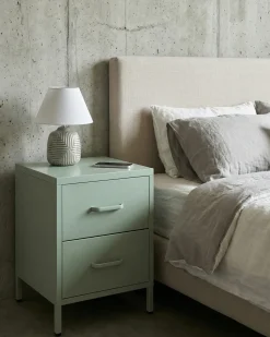 Comodino 2 cassetti MALAVI Metallo Verde menta