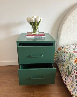 Comodino 2 cassetti MALAVI Metallo Verde
