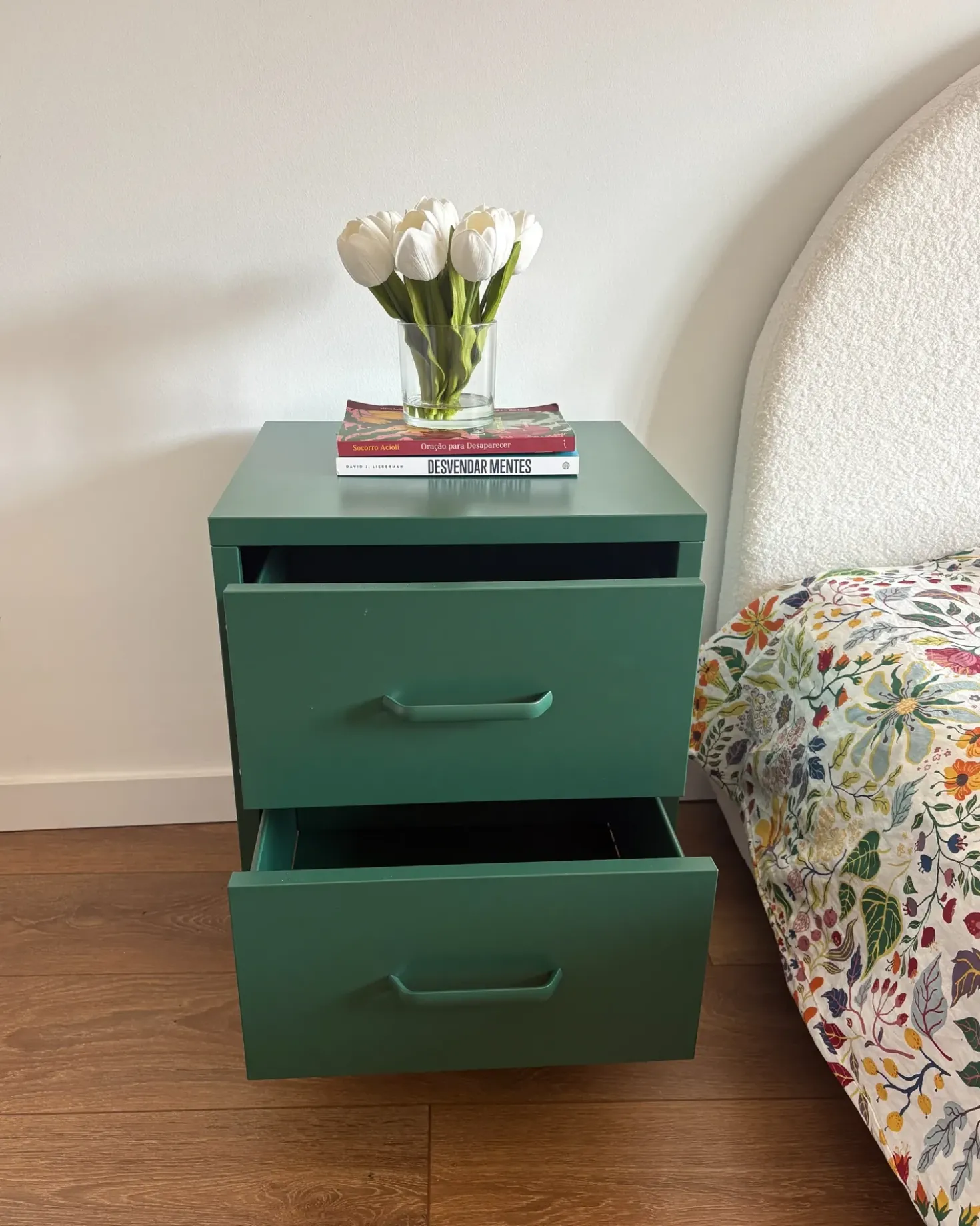 Comodino 2 cassetti MALAVI Metallo Verde