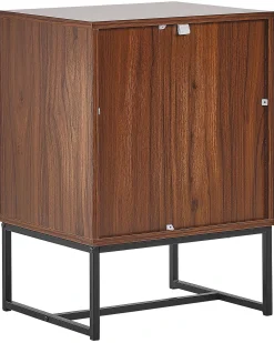 Comodino 2 cassetti NUEVA Marrone scuro/Bianco