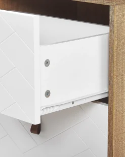Comodino 2 cassetti NUEVA Marrone chiaro/Bianco