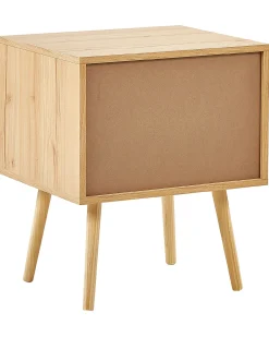 Comodino 2 cassetti PEROTE Rattan Marrone chiaro