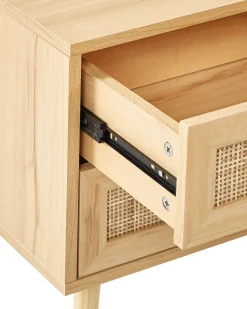 Comodino 2 cassetti PEROTE Rattan Marrone chiaro