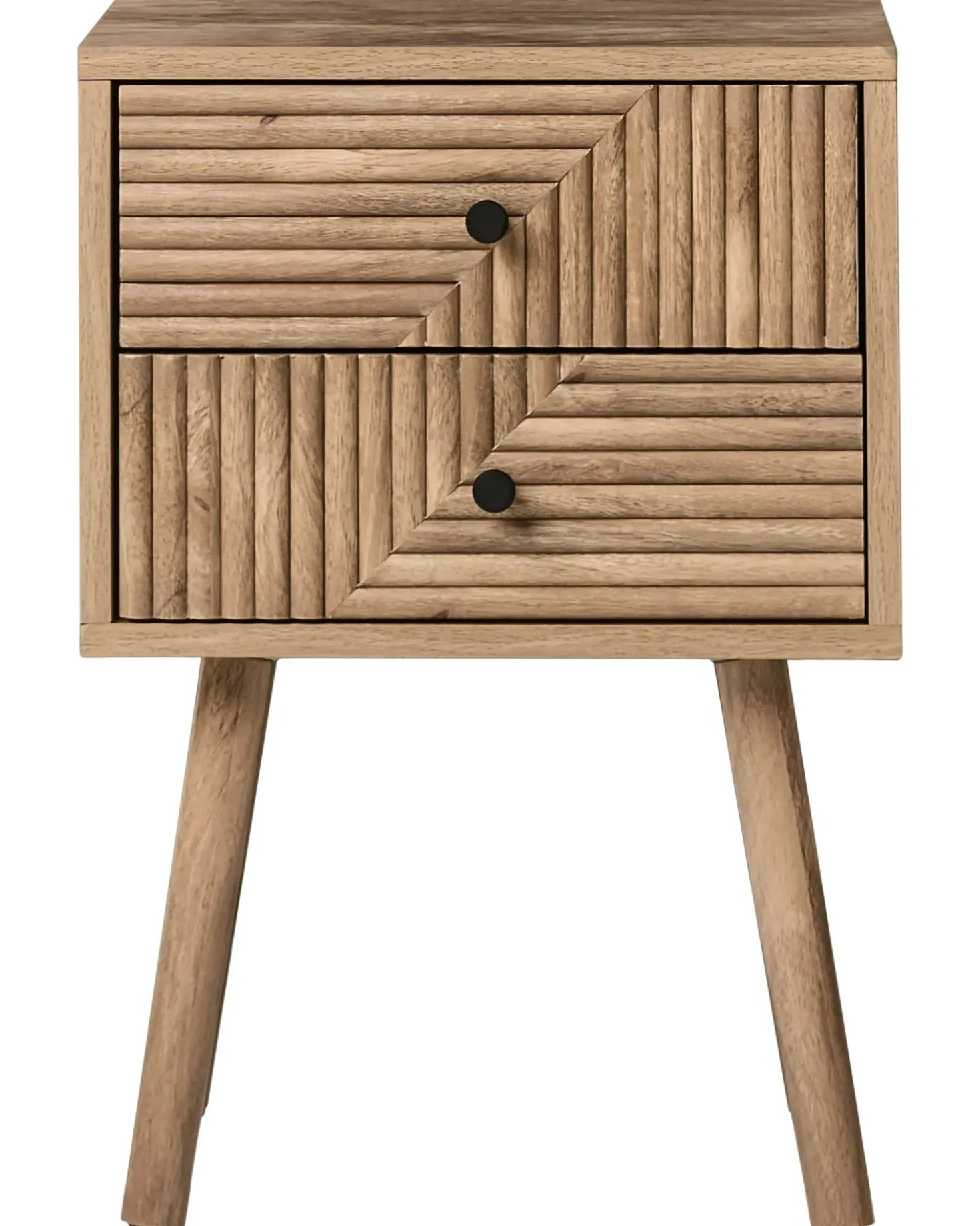 Comodino 2 cassetti RONGE Marrone chiaro