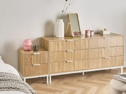 Comodino 2 cassetti ROYALLA Marrone chiaro