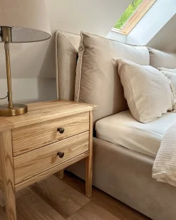 Comodino 2 cassetti SALTON Legno di sassofrasso Marrone