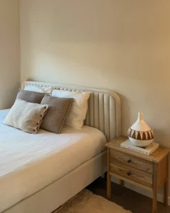 Comodino 2 cassetti SALTON Legno di sassofrasso Marrone