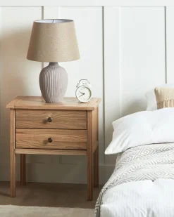 Comodino 2 cassetti SALTON Legno di sassofrasso Marrone