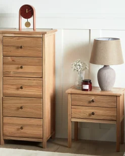 Comodino 2 cassetti SALTON Legno di sassofrasso Marrone