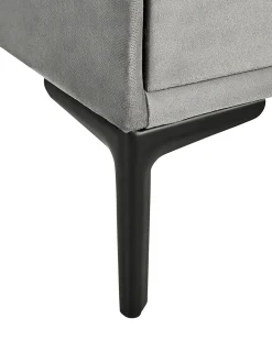 Comodino 2 cassetti SEZANNE Velluto Grigio chiaro