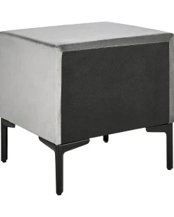Comodino 2 cassetti SEZANNE Velluto Grigio chiaro