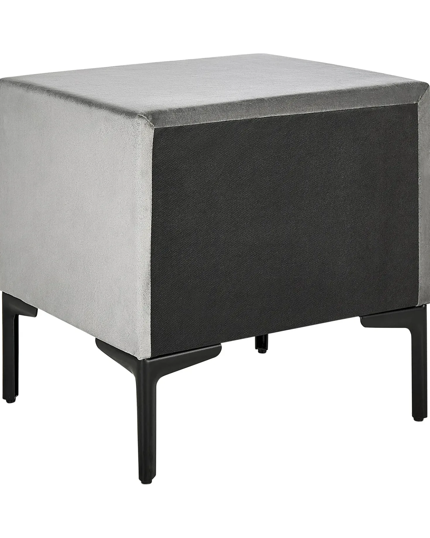 Comodino 2 cassetti SEZANNE Velluto Grigio chiaro