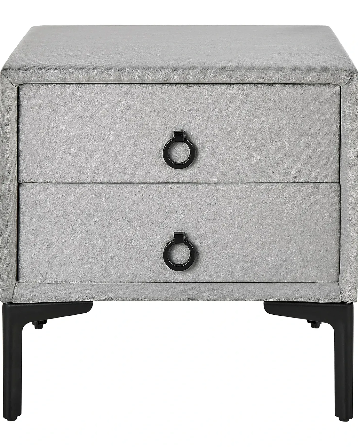 Comodino 2 cassetti SEZANNE Velluto Grigio chiaro