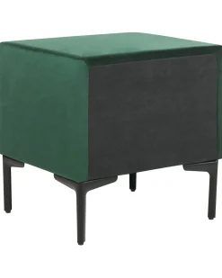 Comodino 2 cassetti SEZANNE Velluto Verde scuro