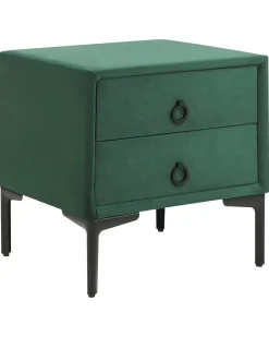 Comodino 2 cassetti SEZANNE Velluto Verde scuro