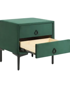 Comodino 2 cassetti SEZANNE Velluto Verde scuro