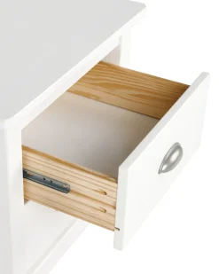 Comodino 2 cassetti SHILLINGTON Legno di pino Bianco