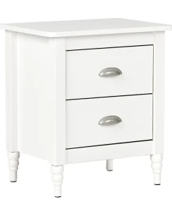 Comodino 2 cassetti SHILLINGTON Legno di pino Bianco