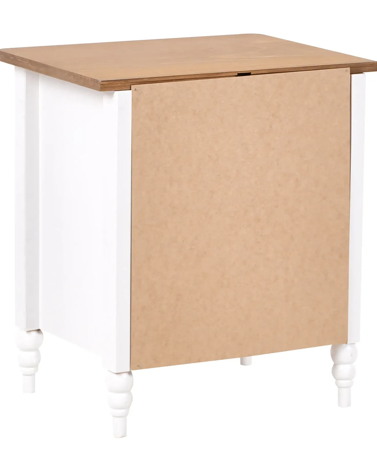 Comodino 2 cassetti SHILLINGTON Legno di pino Marrone/Bianco