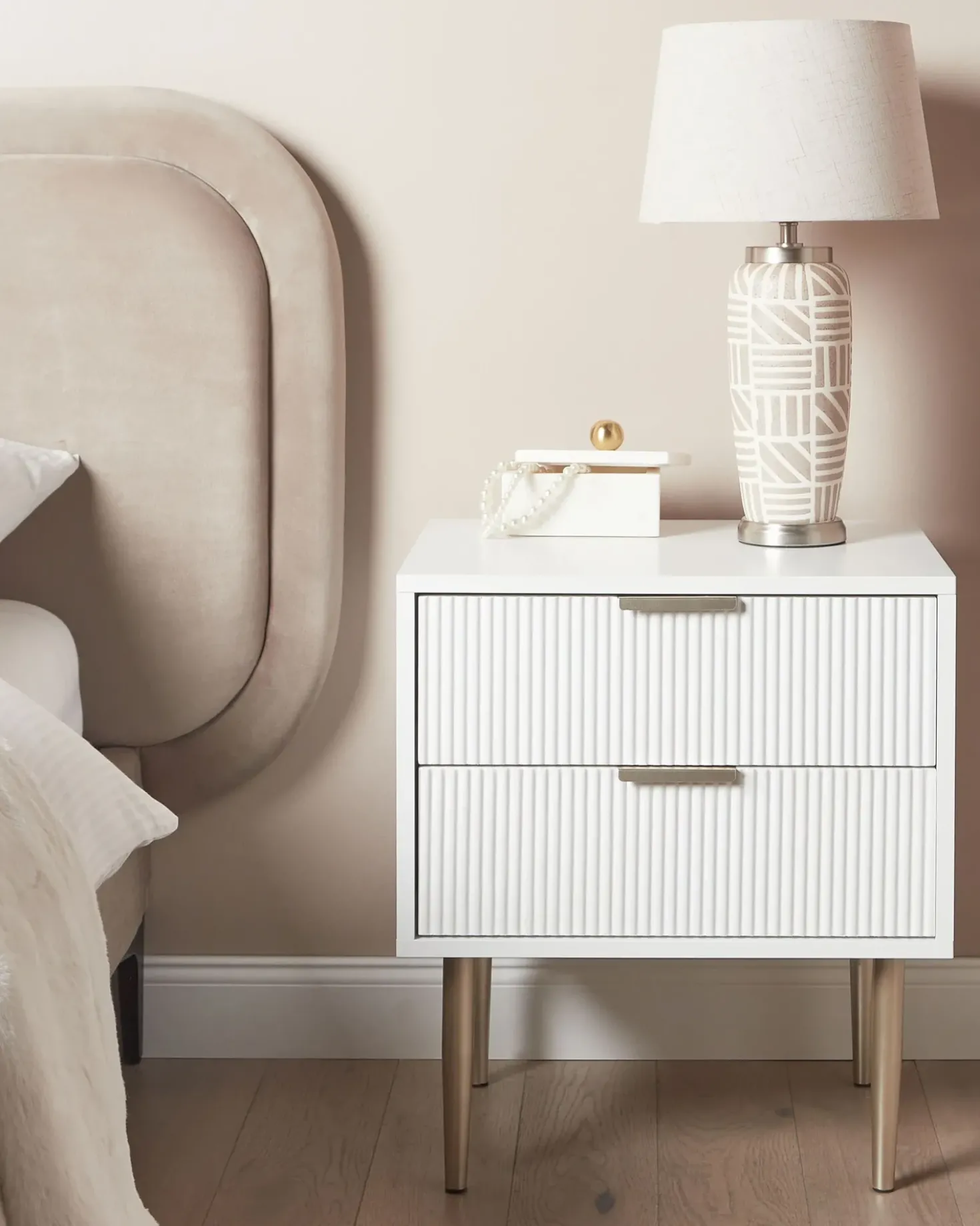 Comodino 2 cassetti SOHO Bianco