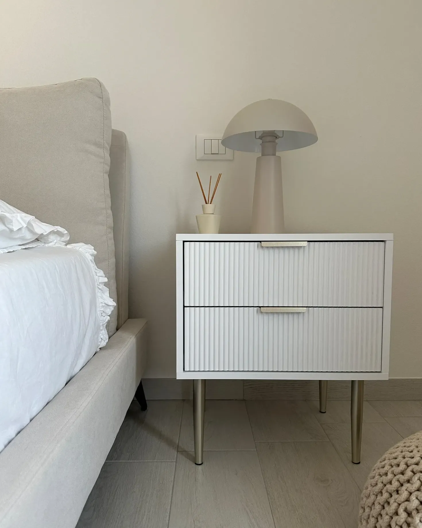Comodino 2 cassetti SOHO Bianco