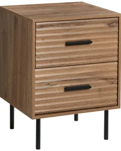Comodino 2 cassetti WALGETT Marrone chiaro