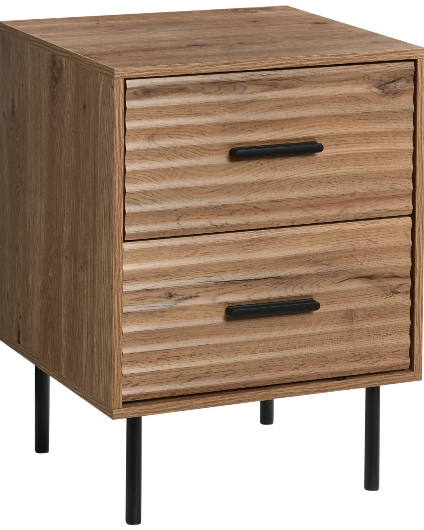 Comodino 2 cassetti WALGETT Marrone chiaro