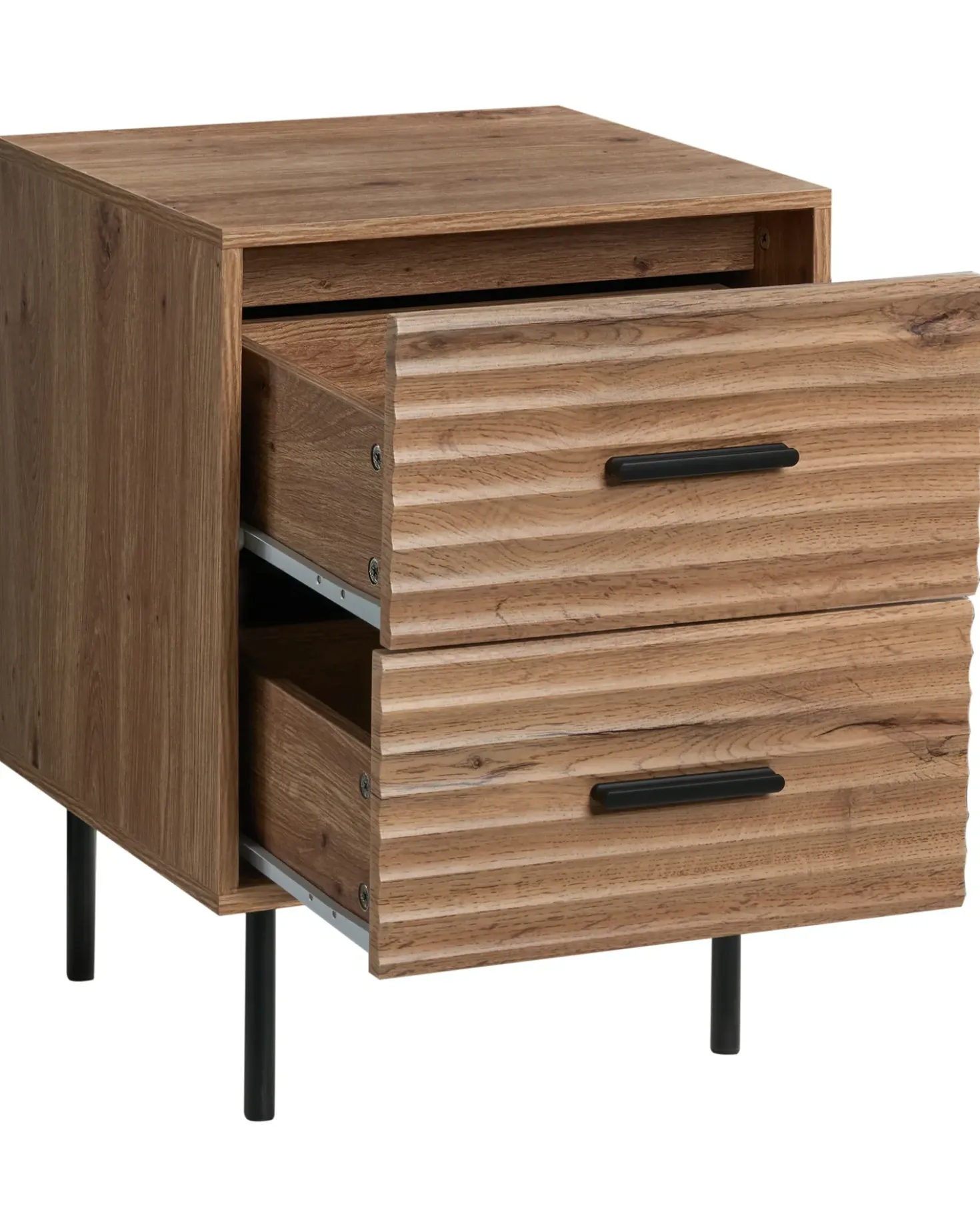 Comodino 2 cassetti WALGETT Marrone chiaro