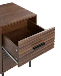 Comodino 2 cassetti WALGETT Marrone scuro