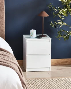 Comodino 2 cassetti WINNIPEG Bianco