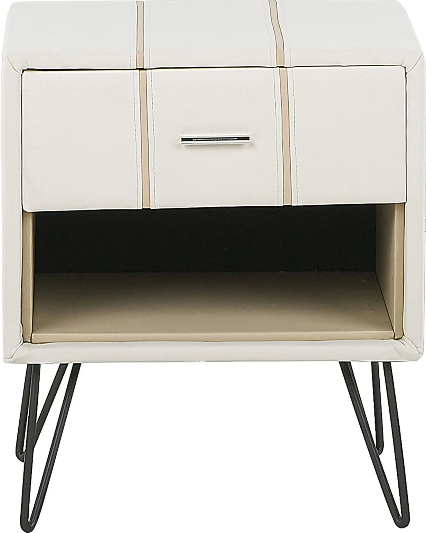 Comodino 1 cassetto BETIN Pelle sintetica Bianco