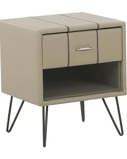 Comodino 1 cassetto BETIN Pelle sintetica Beige