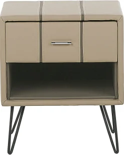 Comodino 1 cassetto BETIN Pelle sintetica Beige