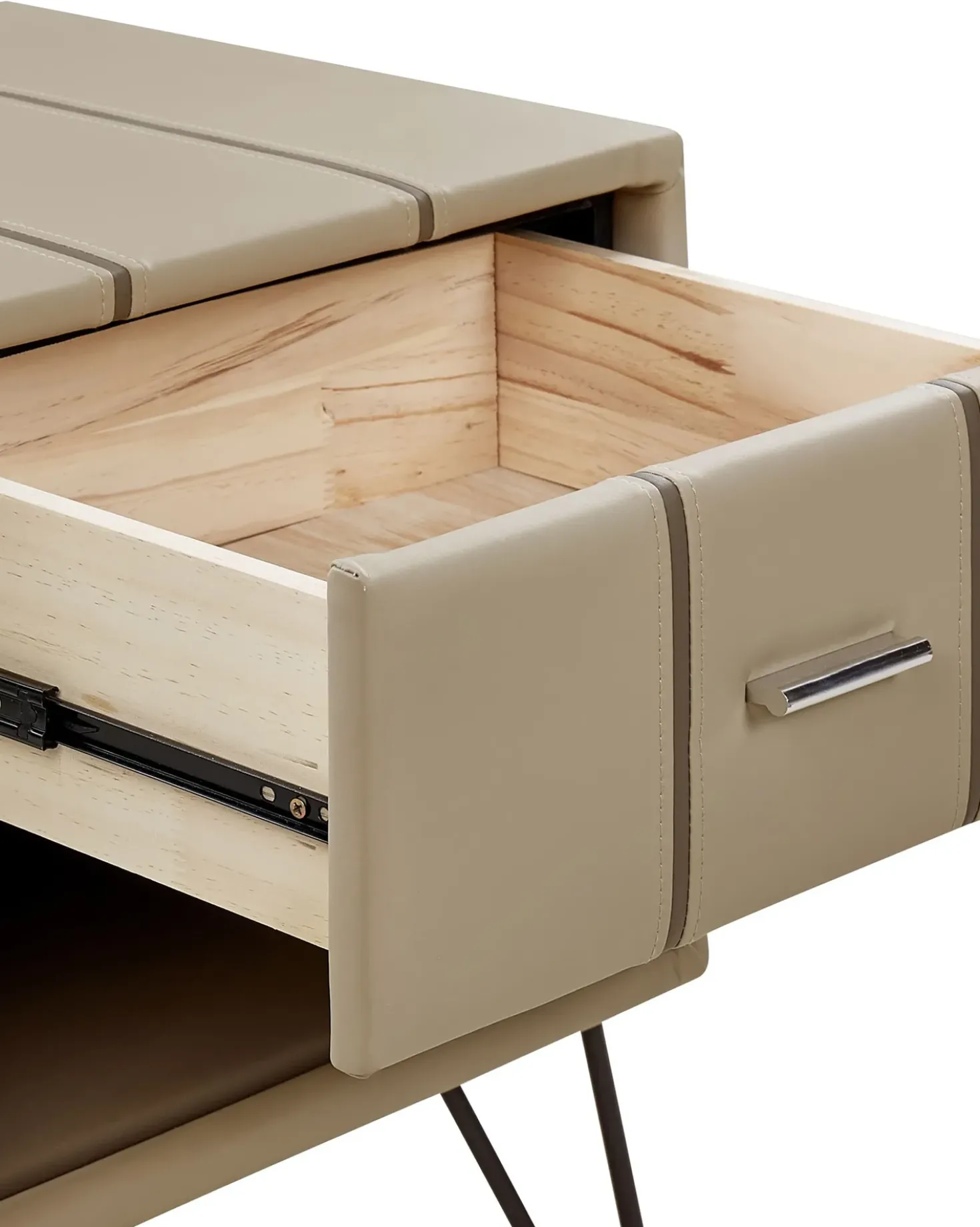 Comodino 1 cassetto BETIN Pelle sintetica Beige