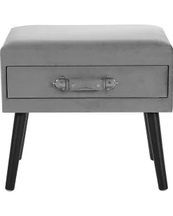 Comodino 1 cassetto EUROSTAR Velluto Grigio