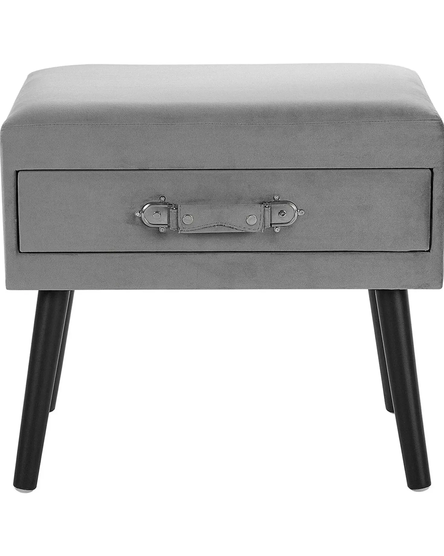 Comodino 1 cassetto EUROSTAR Velluto Grigio