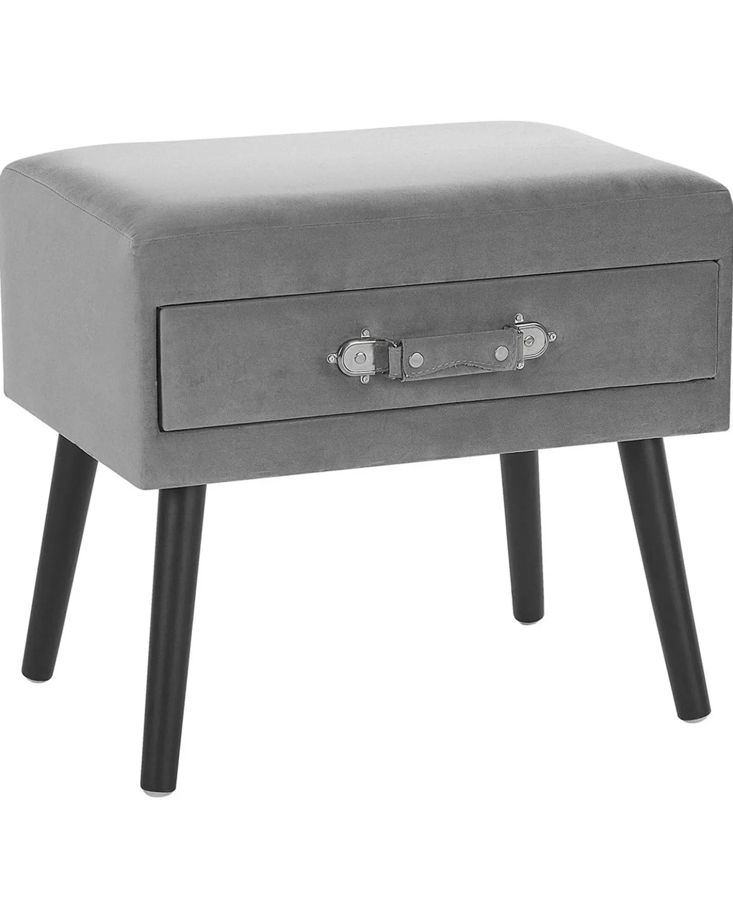 Comodino 1 cassetto EUROSTAR Velluto Grigio
