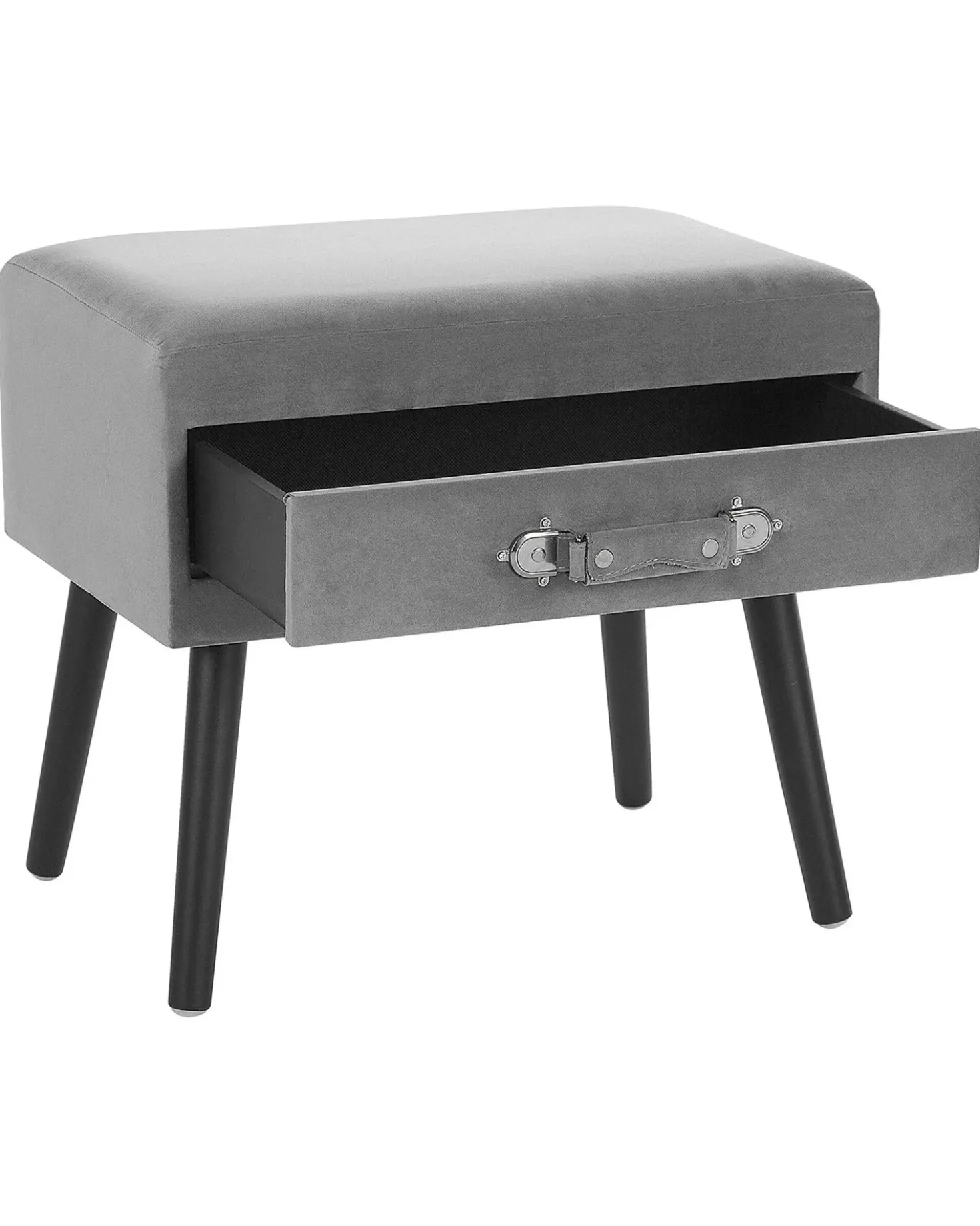 Comodino 1 cassetto EUROSTAR Velluto Grigio