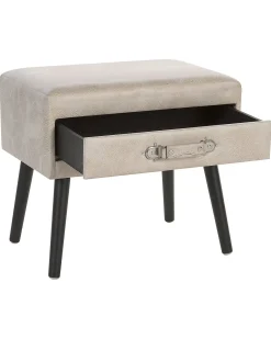 Comodino 1 cassetto EUROSTAR Pelle sintetica Beige