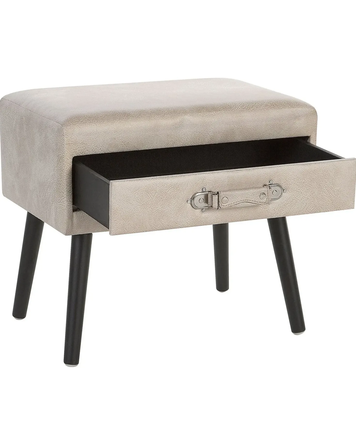 Comodino 1 cassetto EUROSTAR Pelle sintetica Beige