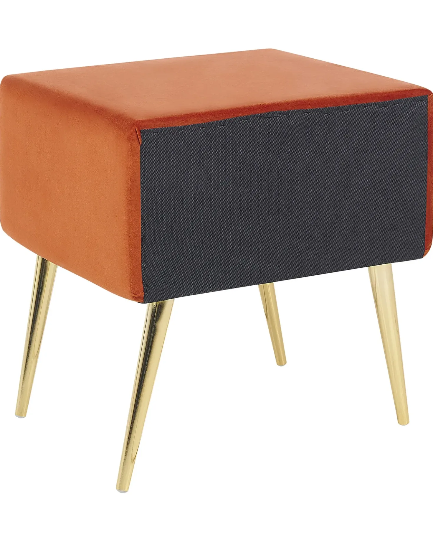 Comodino 1 cassetto FLAYAT Velluto Arancione
