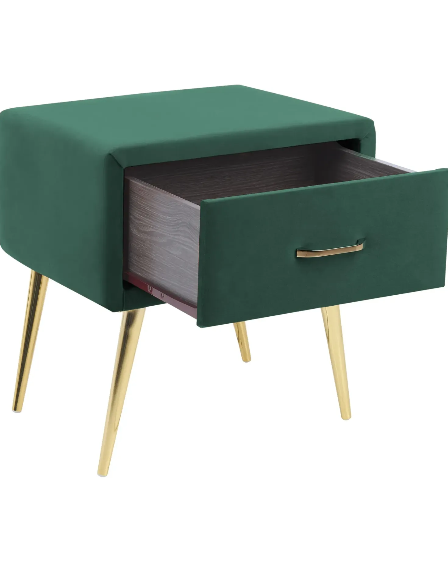 Comodino 1 cassetto FLAYAT Velluto Verde smeraldo