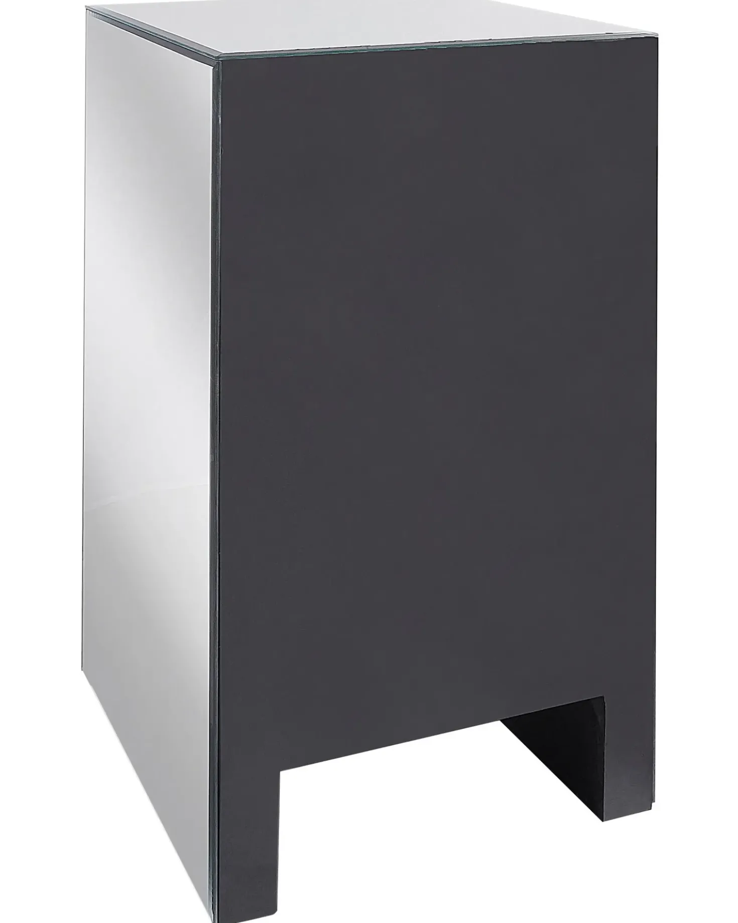 Comodino 3 cassetto LORAY Vetro Argento specchiato