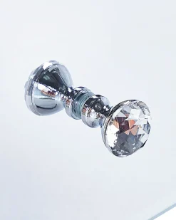 Comodino 3 cassetto LORRIS Vetro Argento specchiato