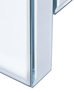 Comodino 3 cassetto LORRIS Vetro Argento specchiato
