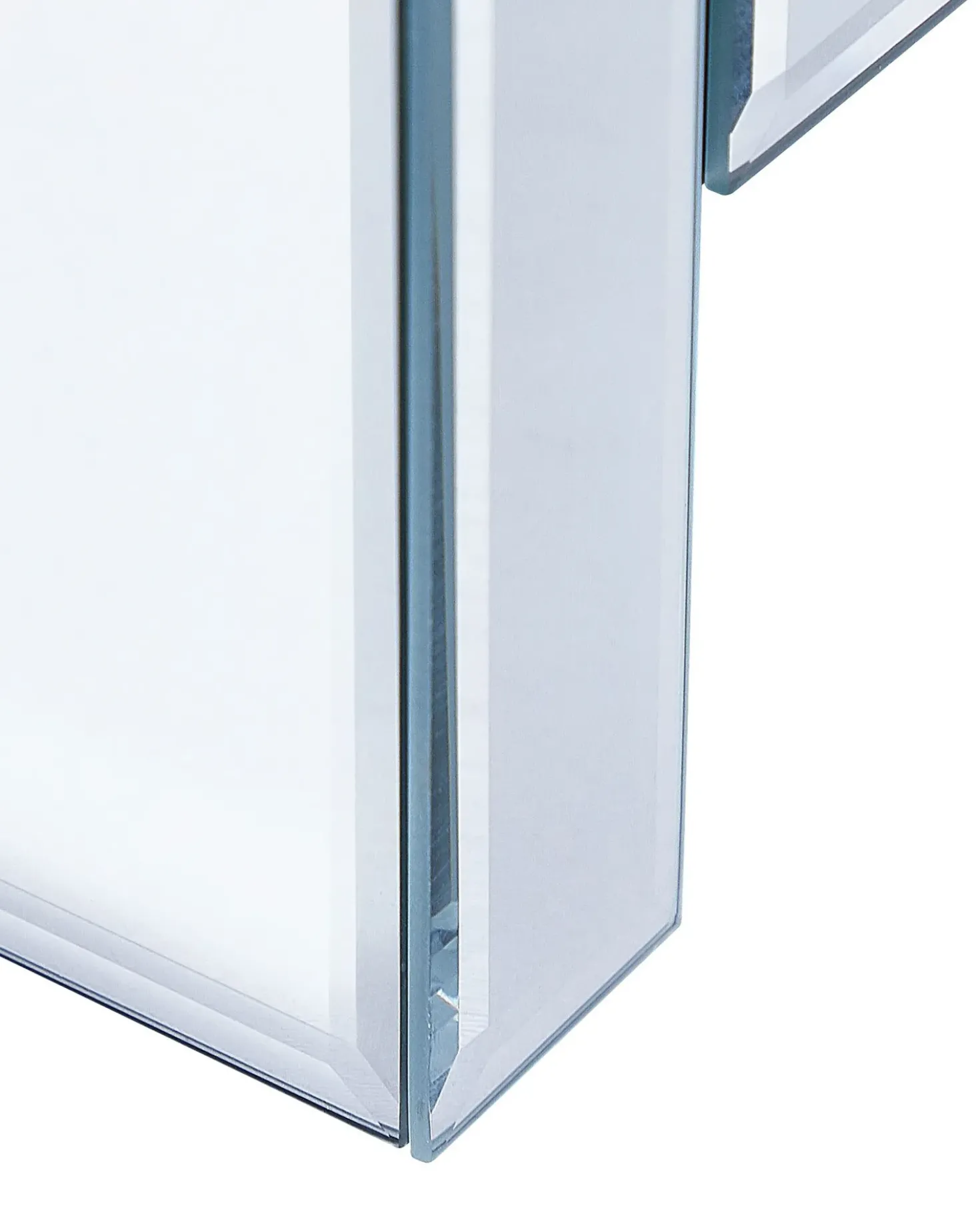 Comodino 3 cassetto LORRIS Vetro Argento specchiato