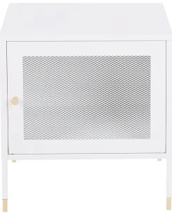 Comodino OSSETT Metallo Bianco